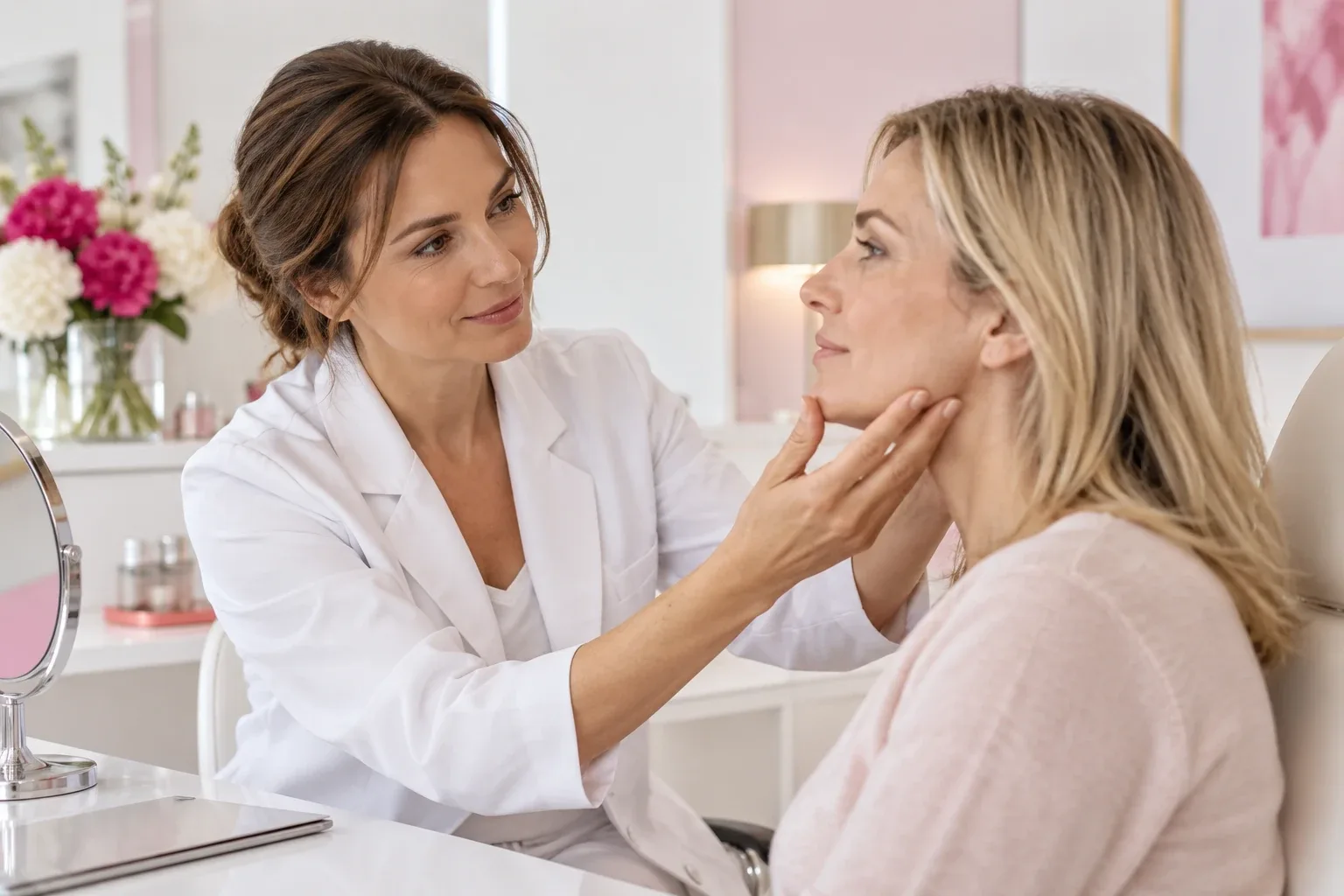 Discussion médicale sur les options pour le menton