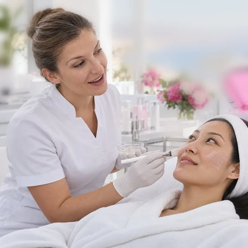Application d'un peeling anti-taches — Centre Esthétique EstheMed à Nice